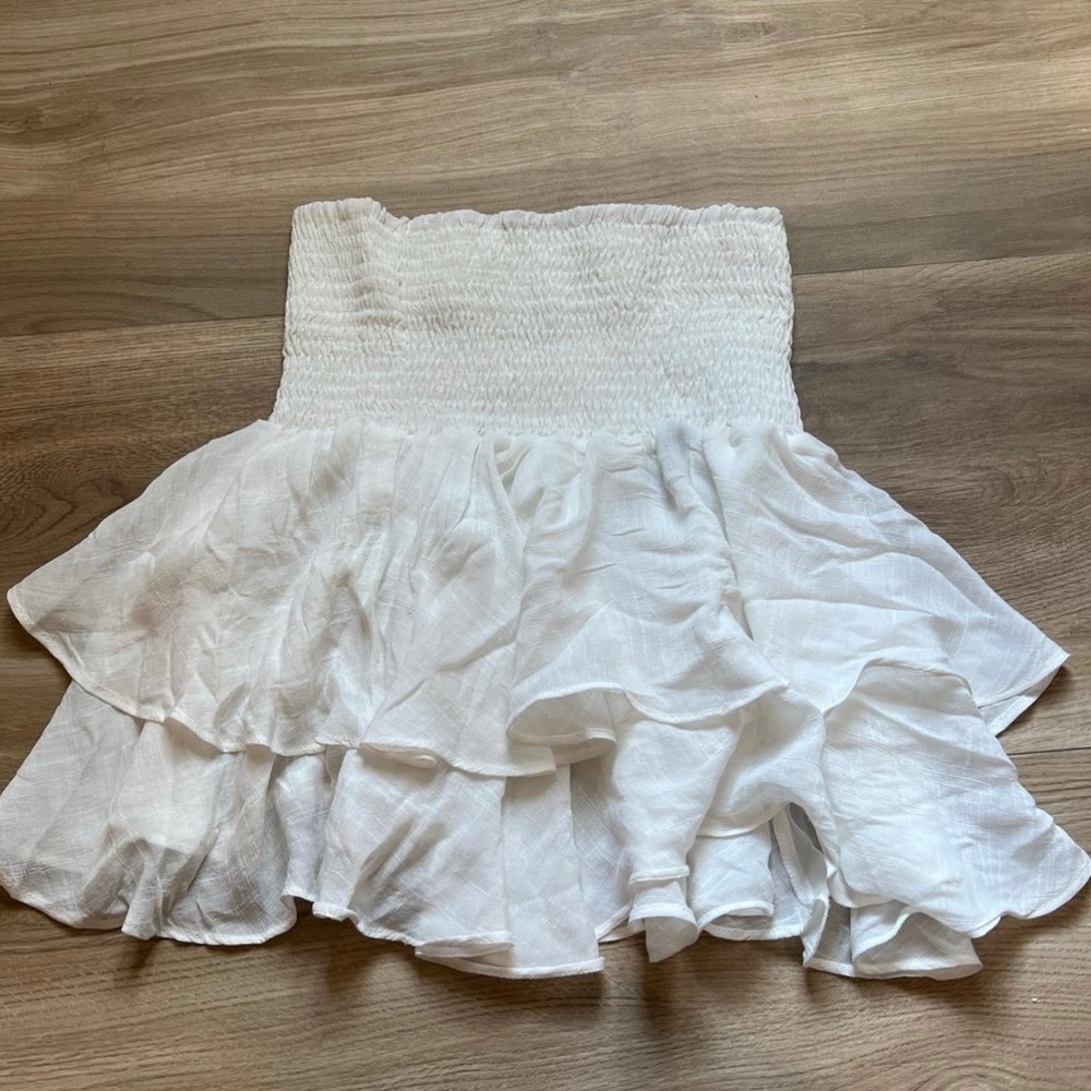 White mini skirt